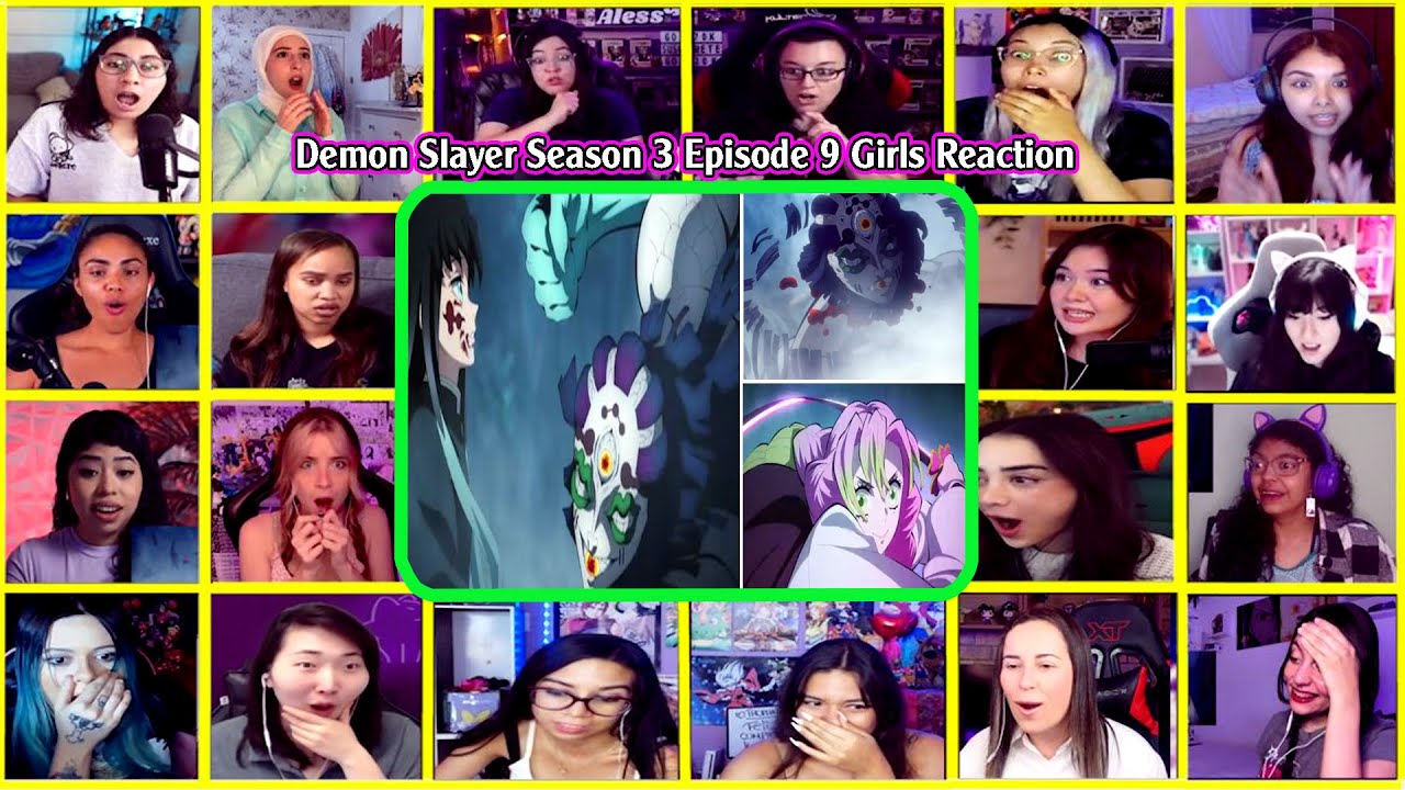 【海外の反応】Demon Slayer Season 3 Episode 9 Girls Reaction 鬼滅の刃 刀鍛冶の里編 9話 女の子- Muichiro Tokito vs Gyokko