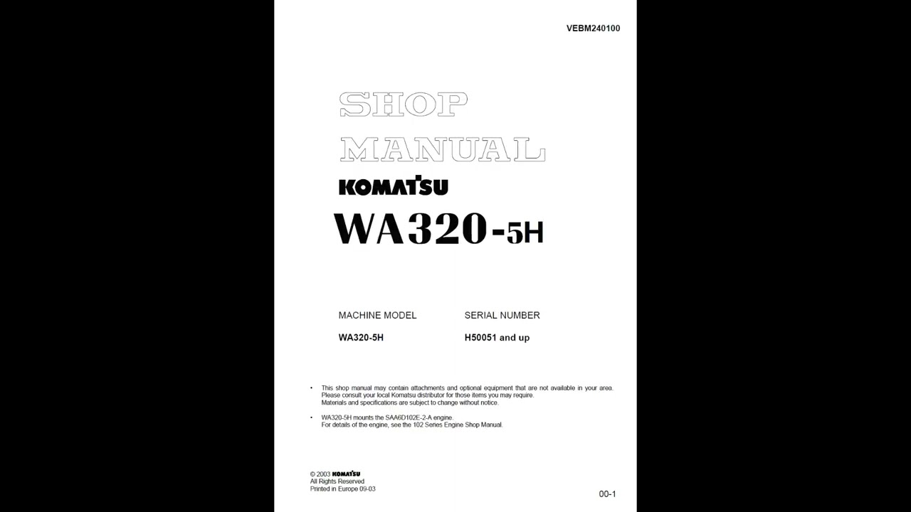 Komatsu WA320-5H Service Manual