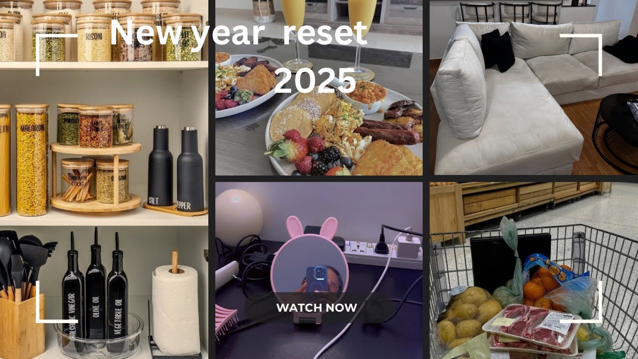 Reset  Vlog :New year Reset|Home upgrade| clean &organize W/me | cooking 🍳Grocery Haul | pantry jars