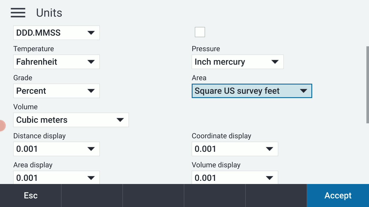TSC5 Running Trimble Access - Creating a Scale Factor Only Template