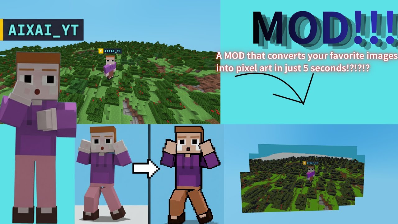 【Bloxd.io】5秒で好きな画像をドット絵に変換できるMODを紹介!Convert any image to pixel art in 5 seconds with this MOD!?!?!?