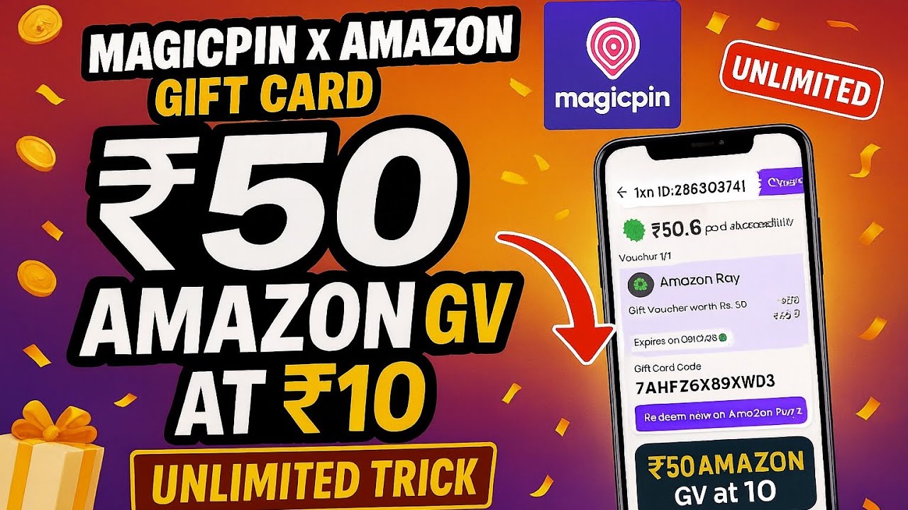 Amazon pay Free Gift Card ₹50 // Amazon pay Gift card ₹50 Only ₹10-₹20 me // Magicpin loot offer