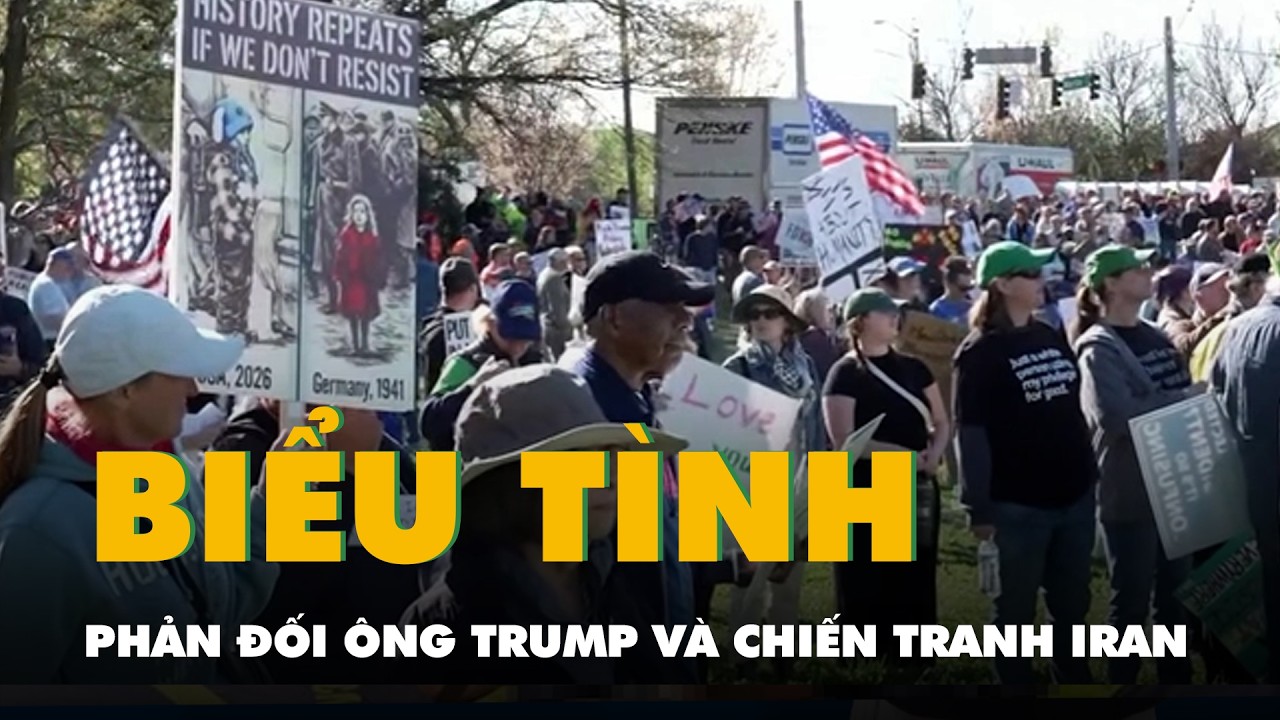 Biểu t&igrave;nh phản đối &ocirc;ng Trump v&agrave; chiến tranh Iran rầm rộ khắp 50 bang của Mỹ