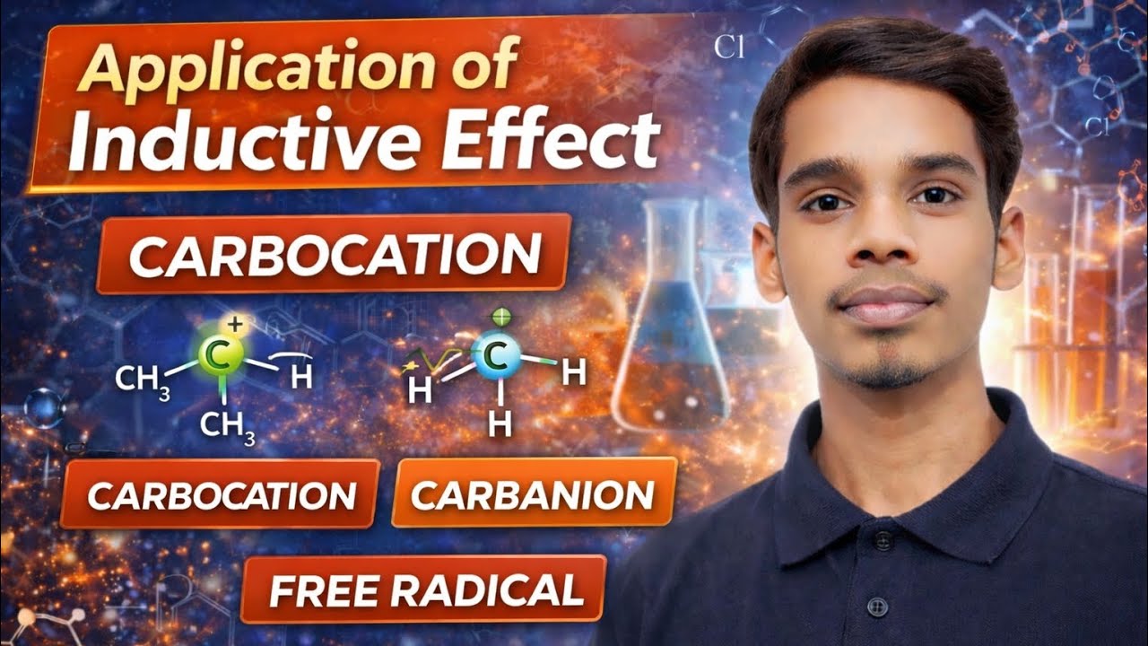 Application of Inductive Effect 🔥 carbocation , carbanoin & free radical IIT-JEE & NEET