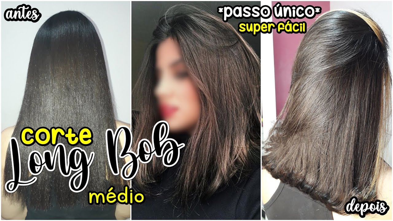 CORTE LONG BOB | COMO CORTAR O CABELO SOZINHA EM CASA | PASSO ÚNICO | MUITO FÁCIL