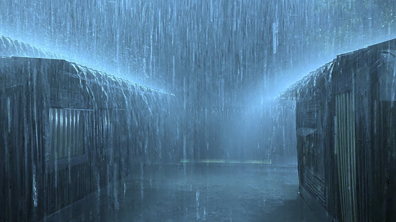 Find Sleep Again with Heavy Rainstorms & Deafening Thunder on the Old Tin Roof in a Strange Night