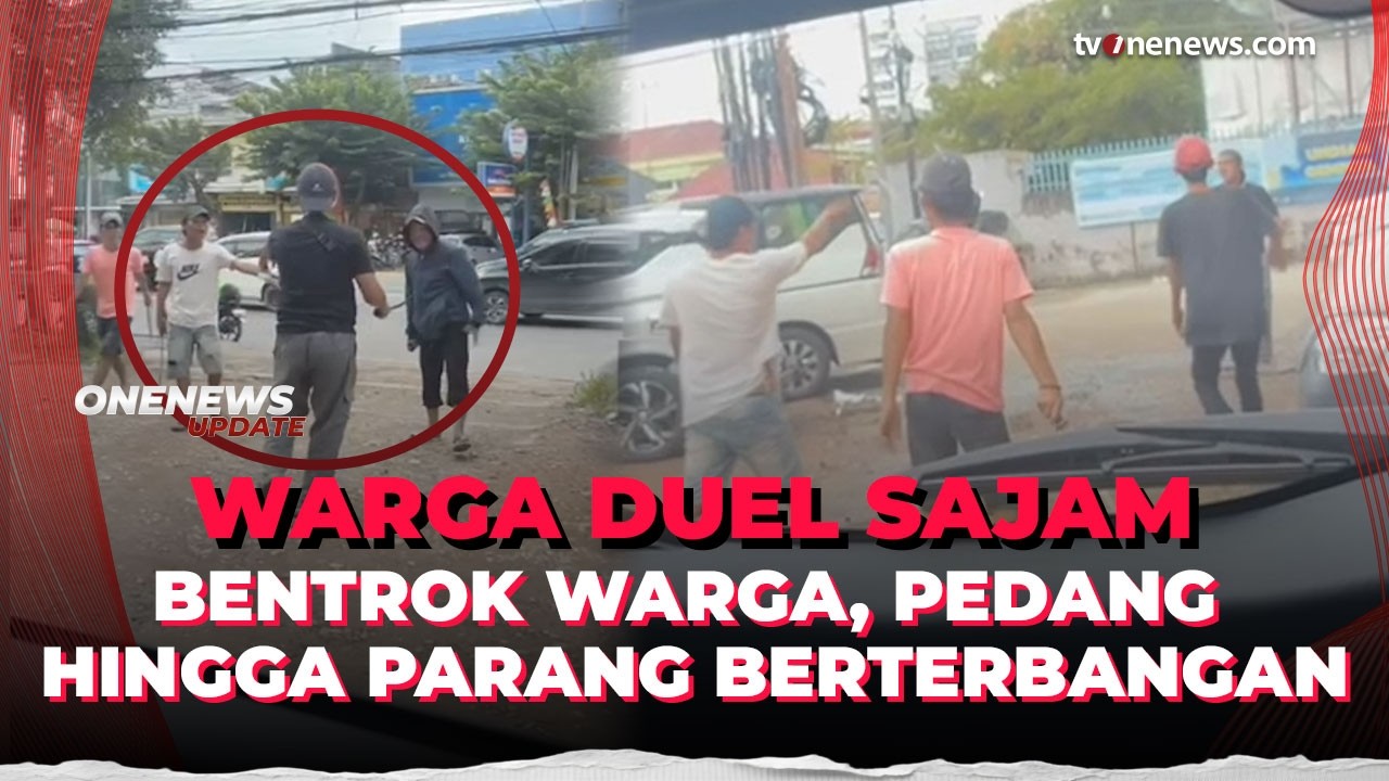 Siang Bolong, Pria Bersenjata Pedang Bentrok di Jalan Raya Palembang | OneNews Update