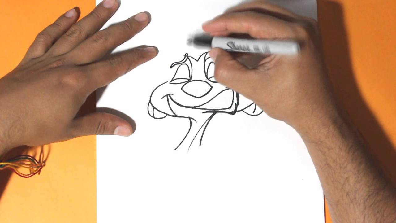 Como dibujar a Timon - How to draw timon - Como dibujar al rey leon