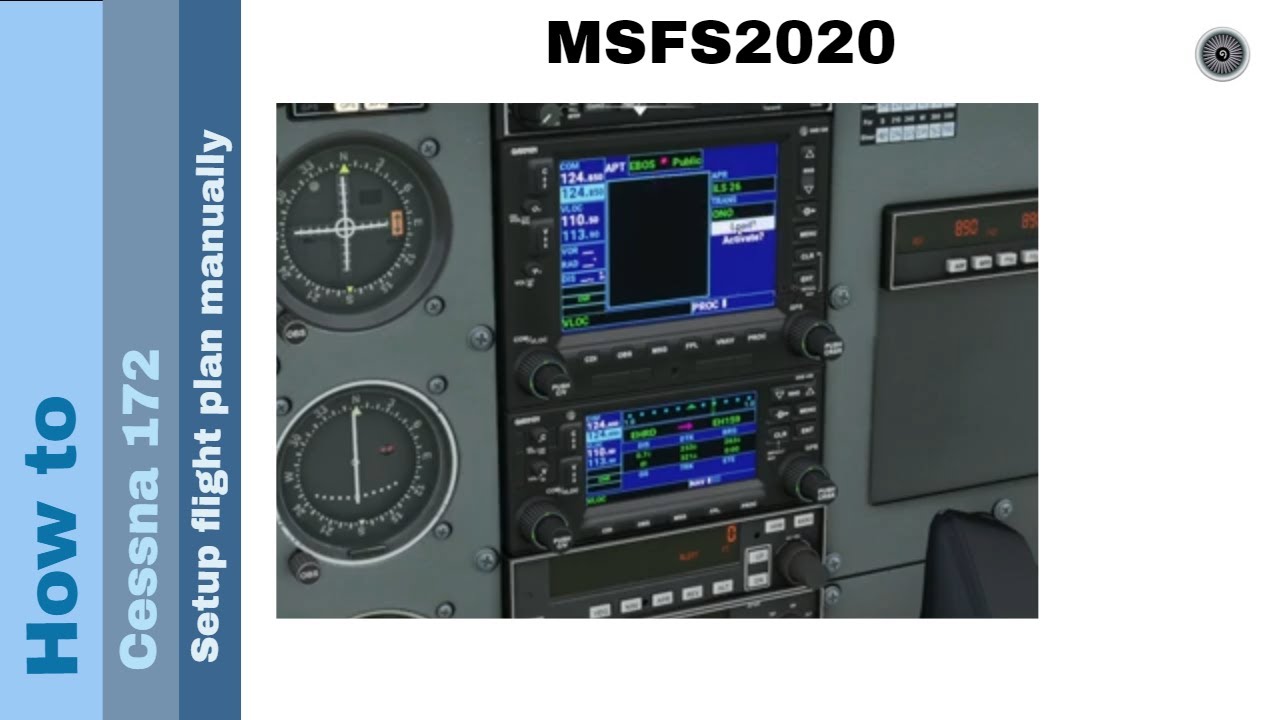 Flight Simulator 2020 - How to - Cessna 172 - Set flight plan manually