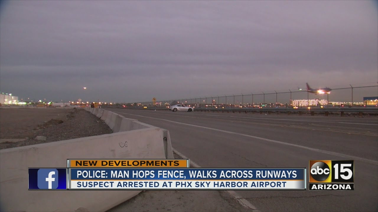 Drunk man jumps runway fence at Sky Harbor Airport