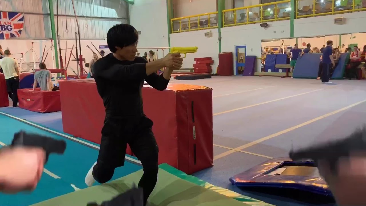 film stunts gun shot reaction training UK-Dacio vs Nicolas