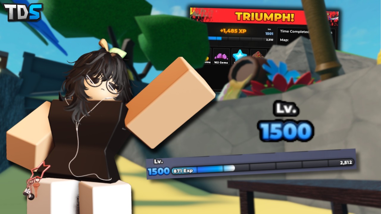 Reaching Level 1,500 in Roblox TDS...