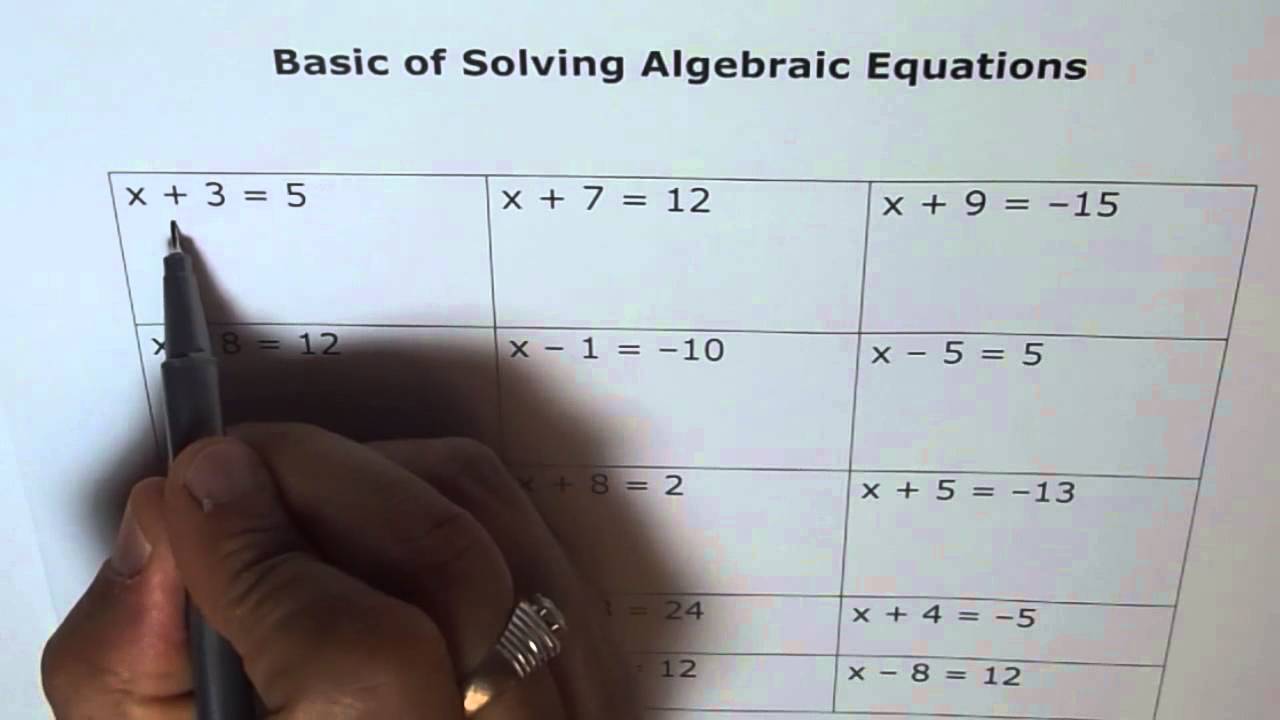 Solving Algebraic Equations I - EDEXCEL - GCSE - SAT