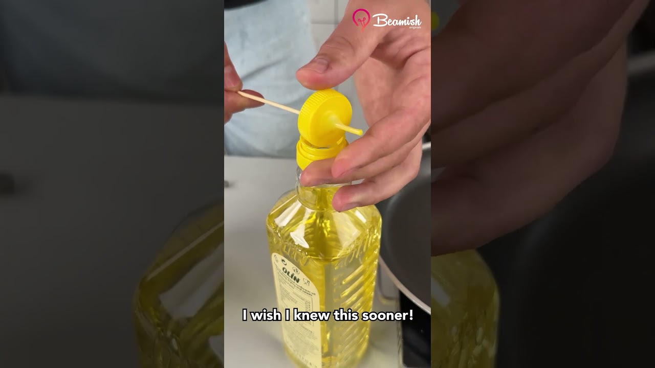 Oil bottle cap trick #oil #bottle #tricks