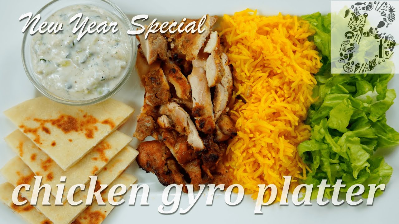 ► Chicken Gyro Platter with Pita Bread and Tzatziki Sauce Recipe by Bhooribhoj