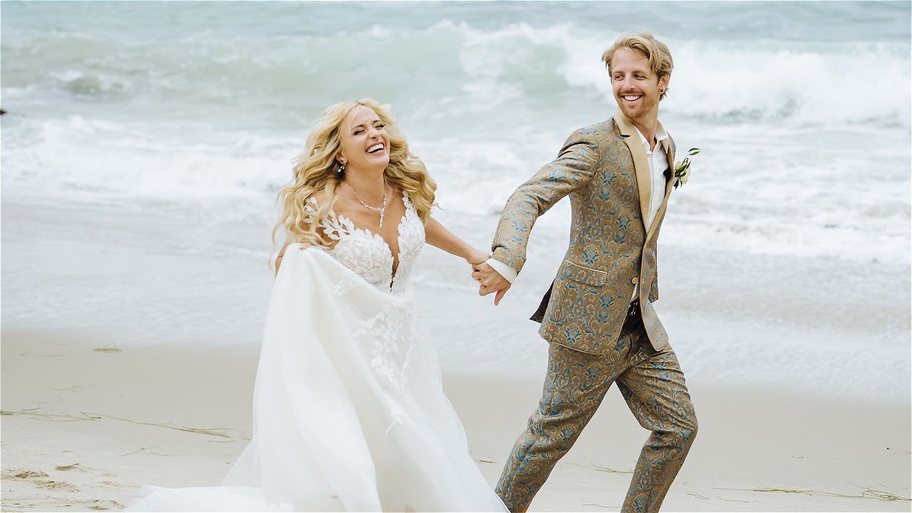 Barefoot On The Beach and Simply Happy - Three Arch Bay Beach Wedding Video of Amy & Alec