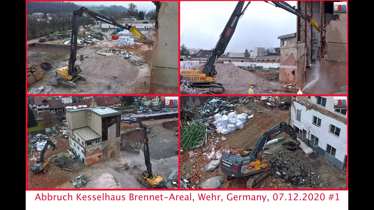 #1️ Abbruch Kesslhaus / Boiler House Demolition VOLVO EC700B HR, Brennet-Areal, Wehr, 07.12.2020.