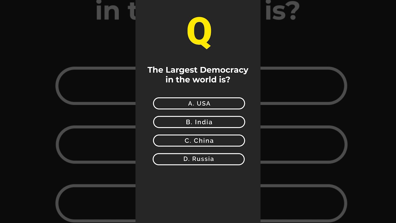 Which country has the Largest Democracy in the World? #gk #gkquiz #facts #iqtest #generalknowledge