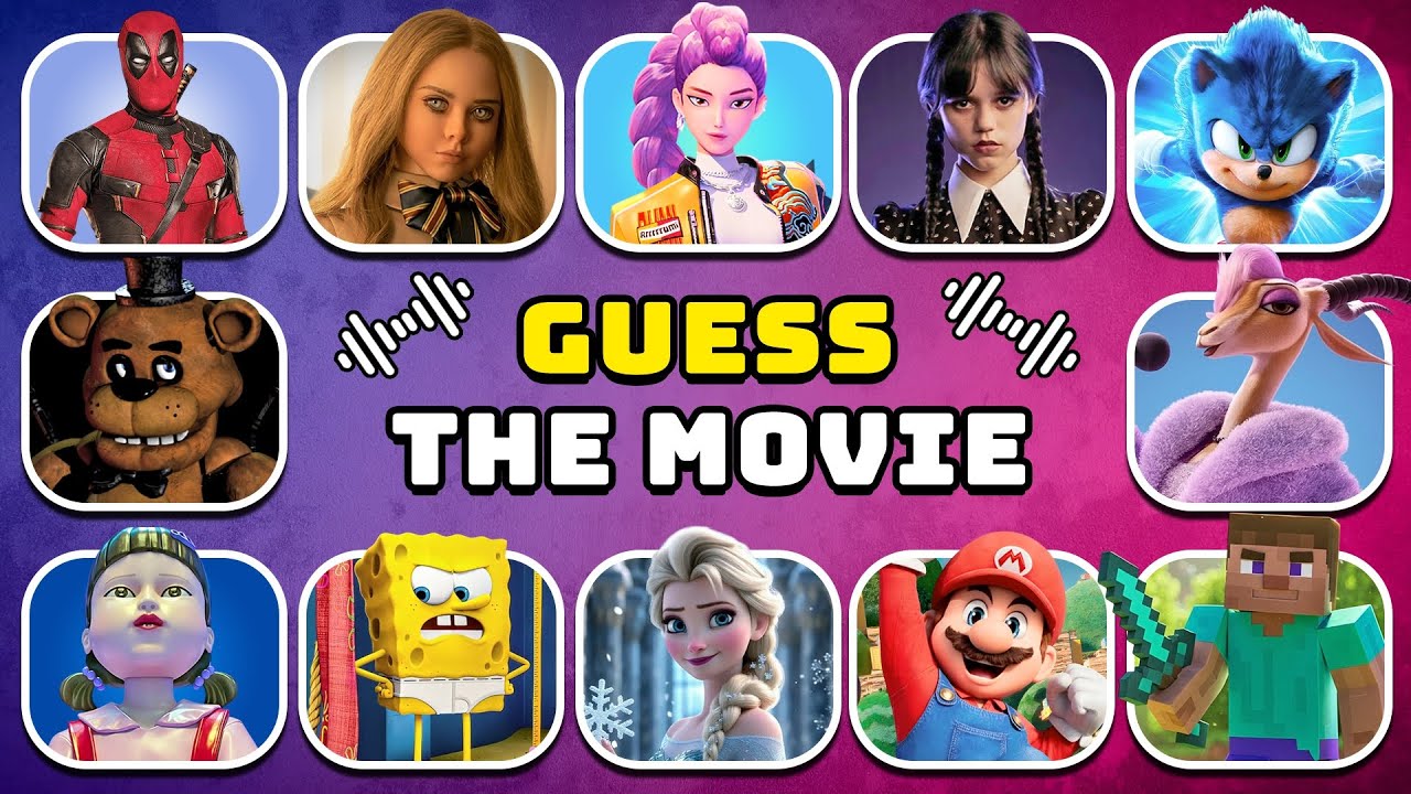 Guess The MOVIE by Emoji & Song Quiz😀KPop Demon Hunters💜Zootopia 2❤️Wednesday💜Mario Galaxy🧡Minecraft