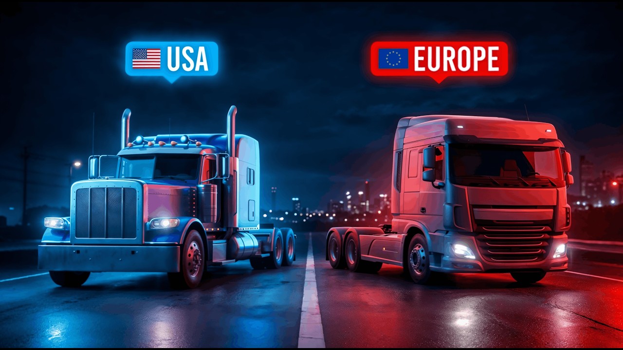 Caminhões europeus vs americanos: por que são projetados de forma tão diferente?