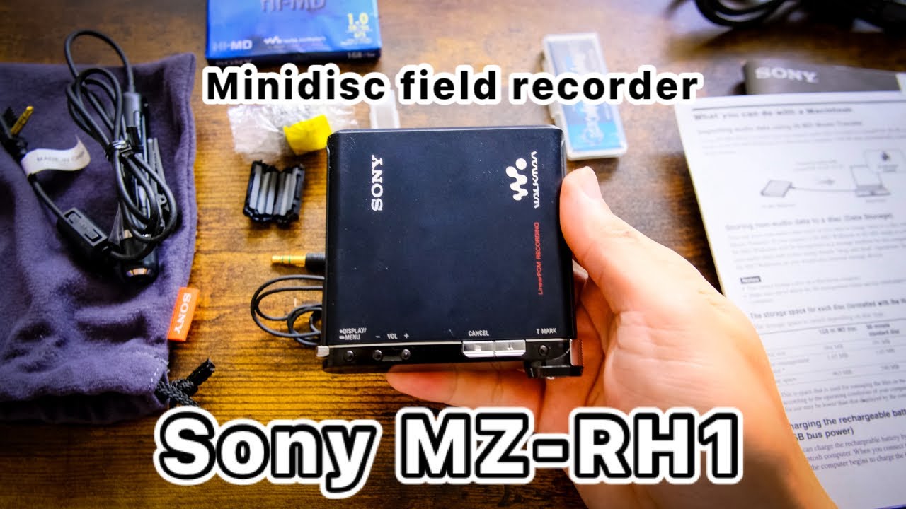 SONY MZ RH1 Minidisc field recorder/player unboxing
