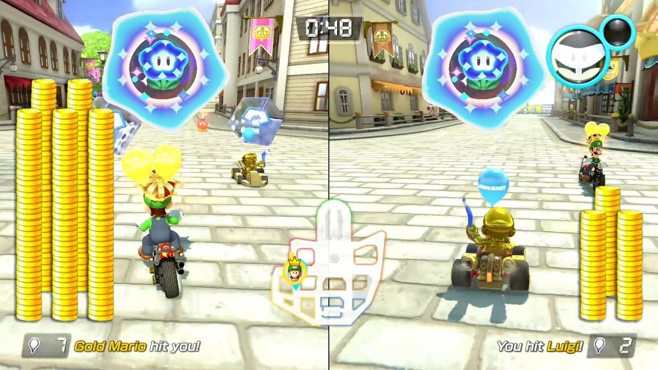 This Got INTENSE! 2 Player Showdown in Mario Kart 8 Battle Mode