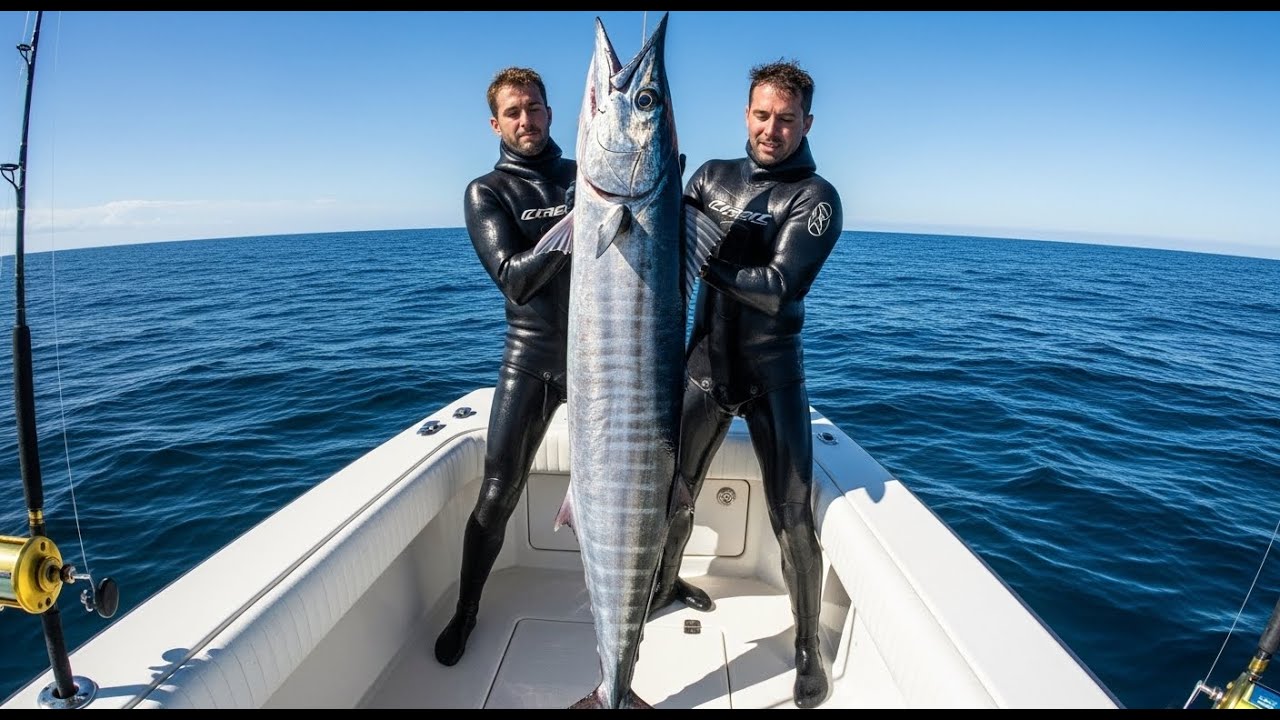 100 lb Wahoo Spearfishing in French Polynesia | Fish of a Lifetime Offshore Hunt