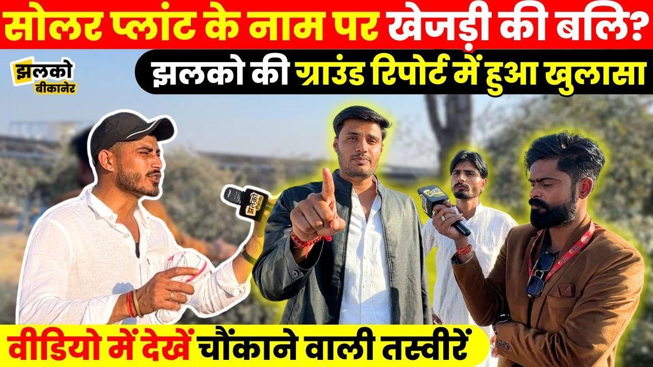 बीकानेर में खेजड़ी कटाई पर बवाल! ,सोलर प्लांट के लिए सैकड़ों पेड़ काटे जाने का आरोप ~