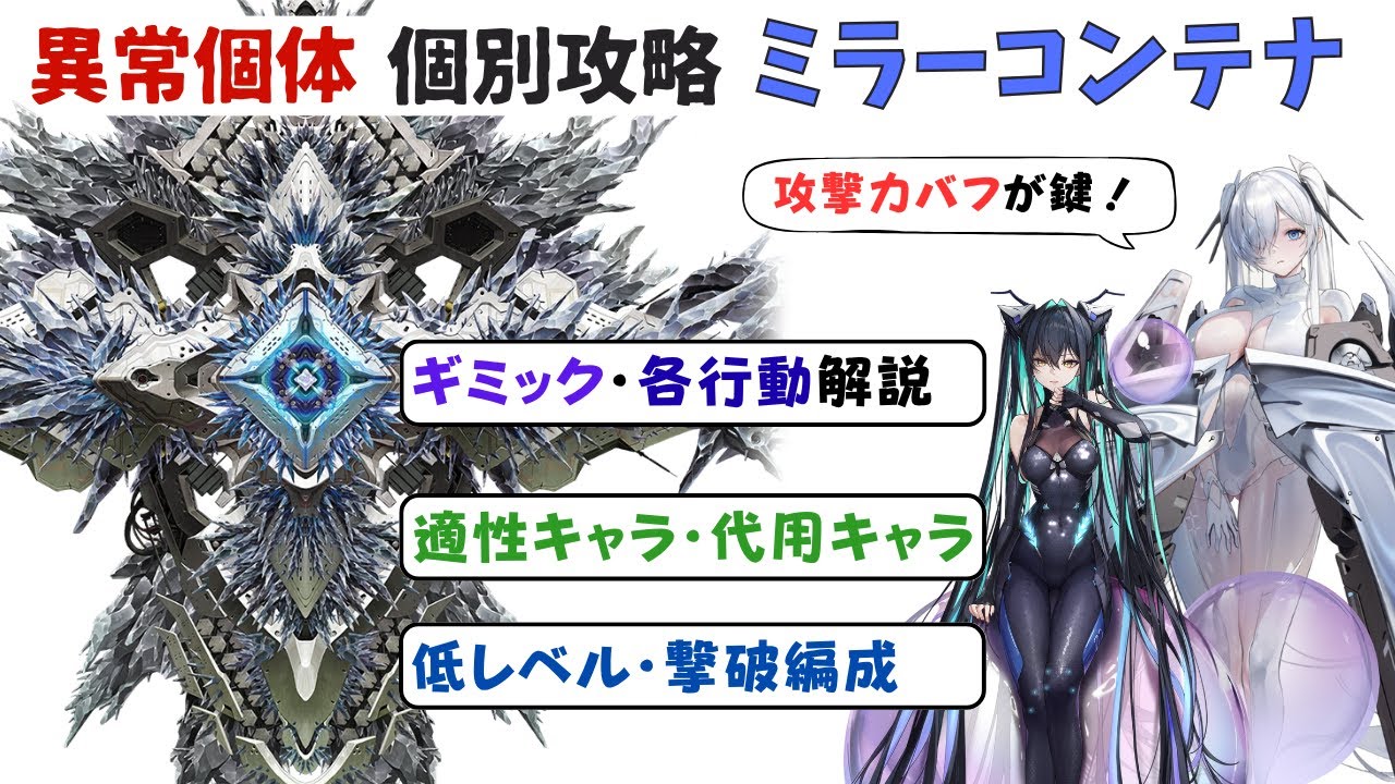【NIKKE】攻撃力バフが攻略のカギ！異常個体個別攻略 ミラーコンテナ編 行動・適性キャラ・編成・ダメージを伸ばすコツ【ニケ】