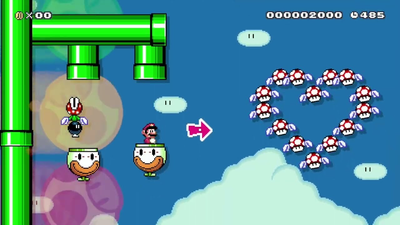Sky Date with Dynamite Gal от QAZ 🍄Super Mario Maker 1 ✹Wii U✹ Без комментариев #dut