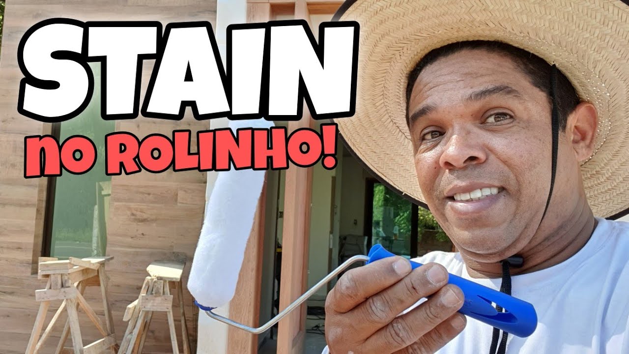 Como pintar porta com stain ou verniz usando rolo e pincel