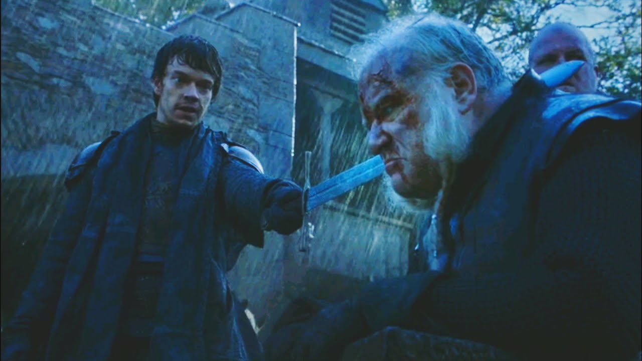 Theon Greyjoy takes Winterfell and kills Ser Rodrik Cassel