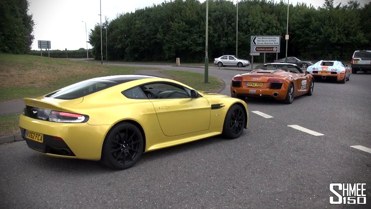 Supercars hit the Road - Veyron, V12 Vantage S, XJ220S, 599 GTO, Aventadors
