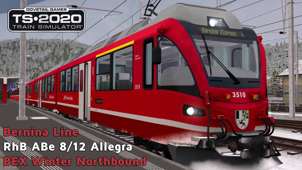 BEX Winter Northbound - Bernina Line - RhB ABe 8/12 Allegra - Train Simulator 2020