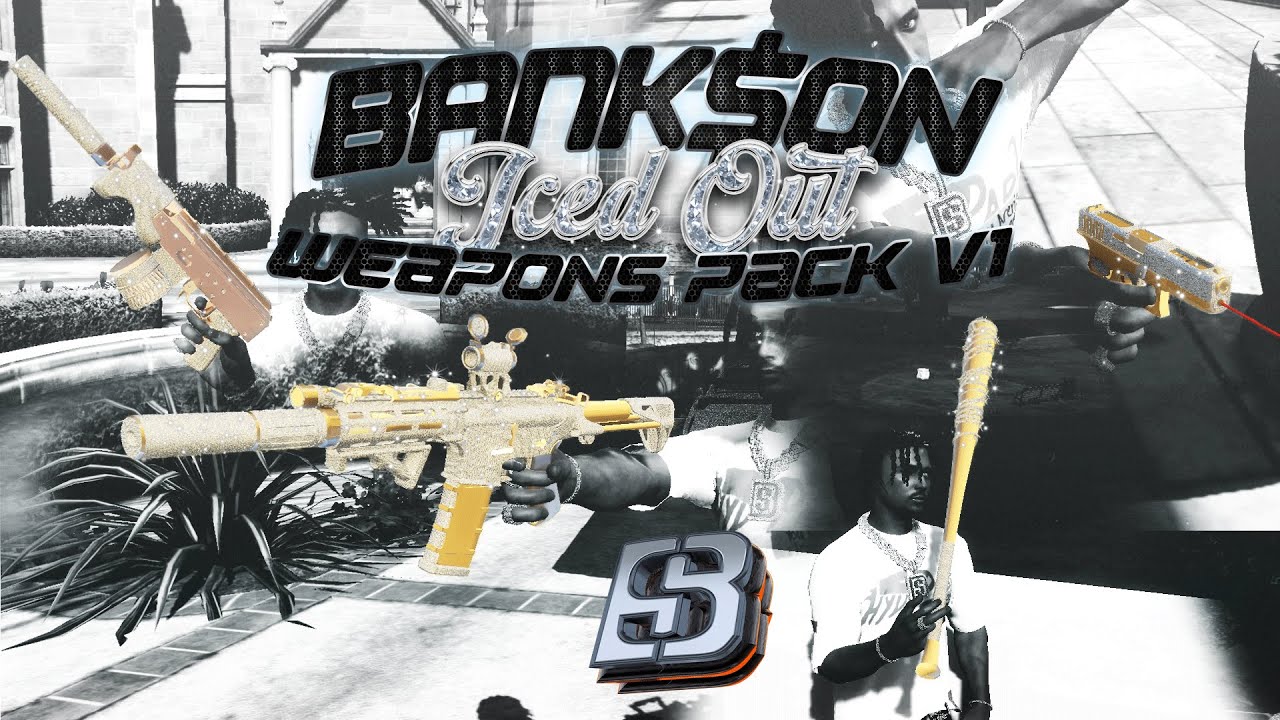 Bank$on's Iced Out Weapons Pack v1 | Custom FiveM Gun Pack w/ Attachments for GTAV RP Servers (2025)