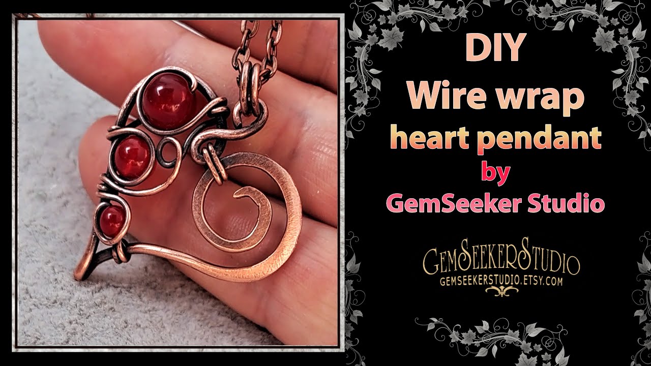 Let's make simple heart pendant. How to make a wire wrapped heart pendant 5. Beginners.