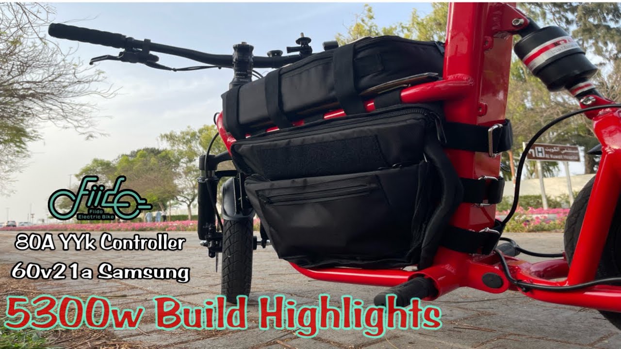 Fiido build 5300w 60v 21ah samsung & 80a controller highlights