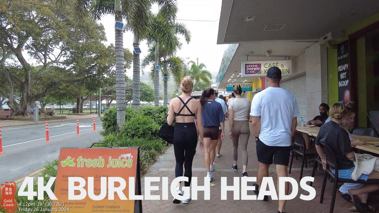 [4k] Burleigh Heads Walk Tour Friday 26 Jan 2024 | Gold Coast | Queensland | Australia