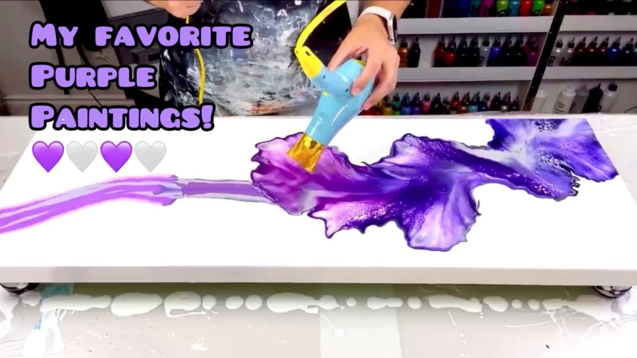 # 590 - 💜My BEST Purple Paintings!  Acrylic Pour Painting Compilation