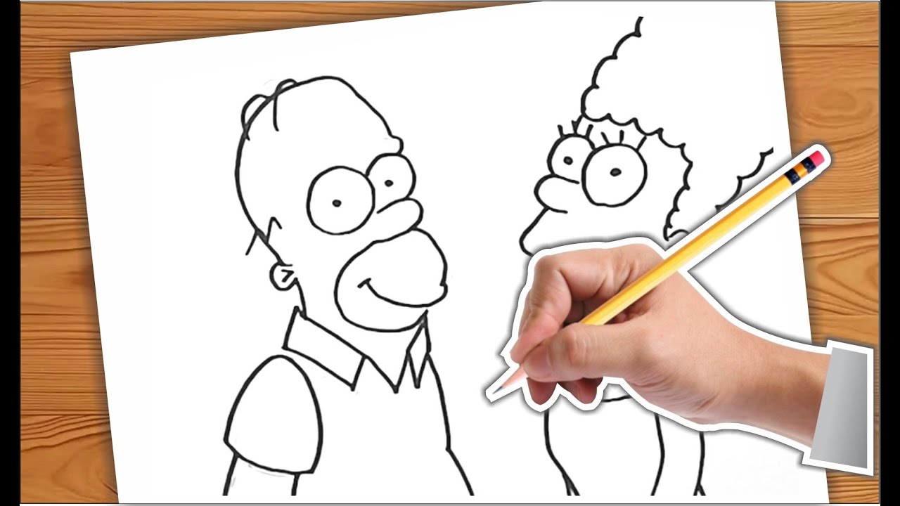 Dibujando a Homero y Marge Simpson !!