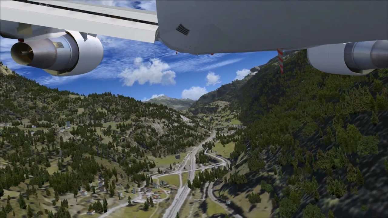 Unusual approach to Lugano by 767 - an FSX movie