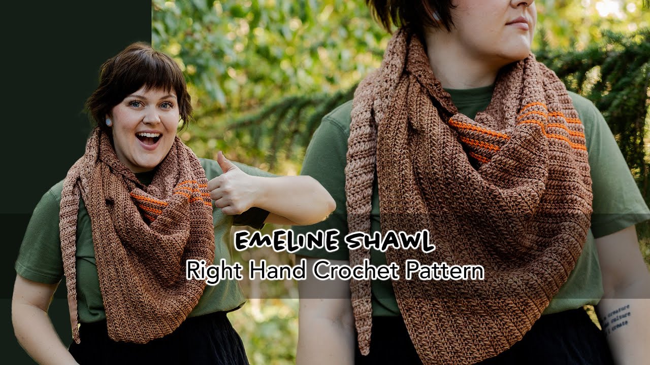Emeline Shawl Crochet Pattern for Right Handed Crocheters