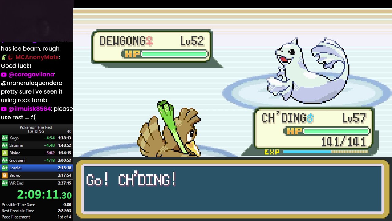 Pokemon Fire Red CH'DING Speedrun in 2:23:40 [Current WR]