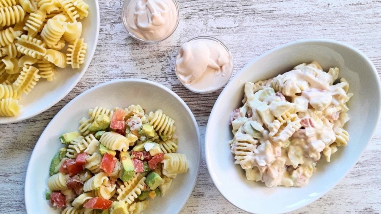 Ensalada de Pasta con Salsa Rosa 🥗 #cocinaconmigo