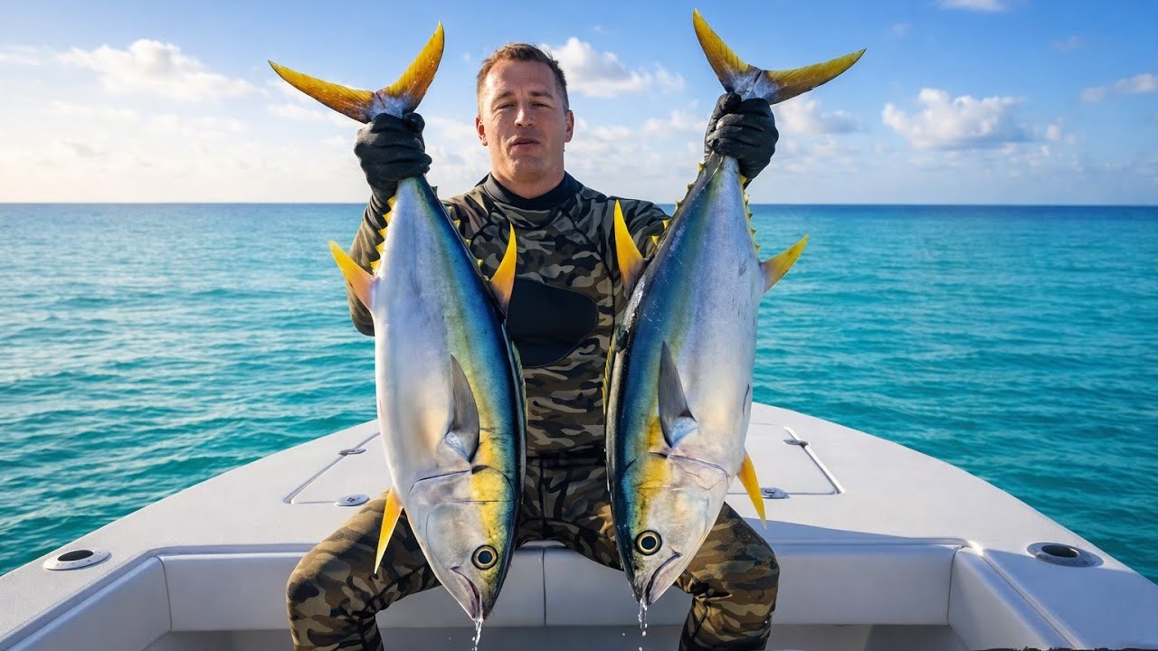 Tuna fishing in the deep river