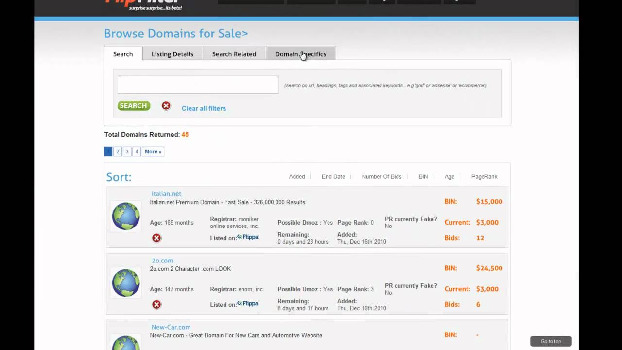 Find Aged Domains with FlipFilter v2