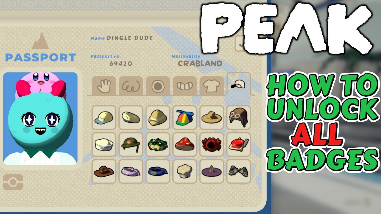 Все значки и косметические предметы в PEAK #peak #peakgame #climbinggame