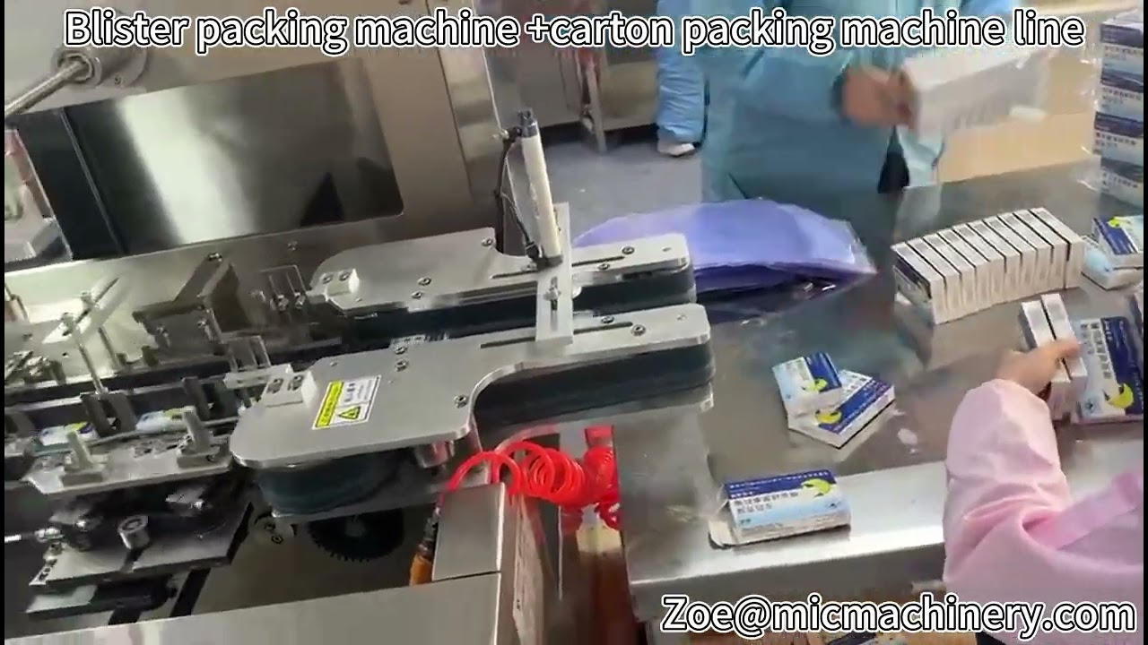 Blister packing machine +carton packing machine line