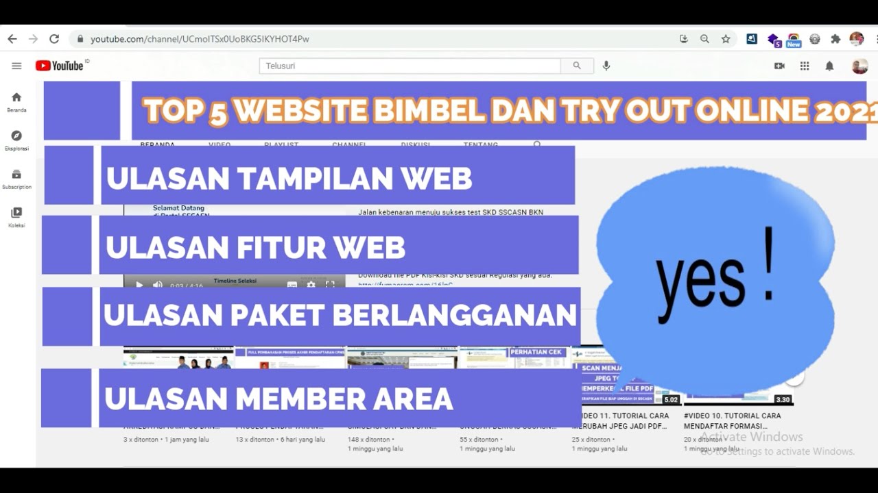 #VIDEO 16. TOP 5 WEBSITE BIMBEL DAN TRY OUT ONLINE TAHUN 2021