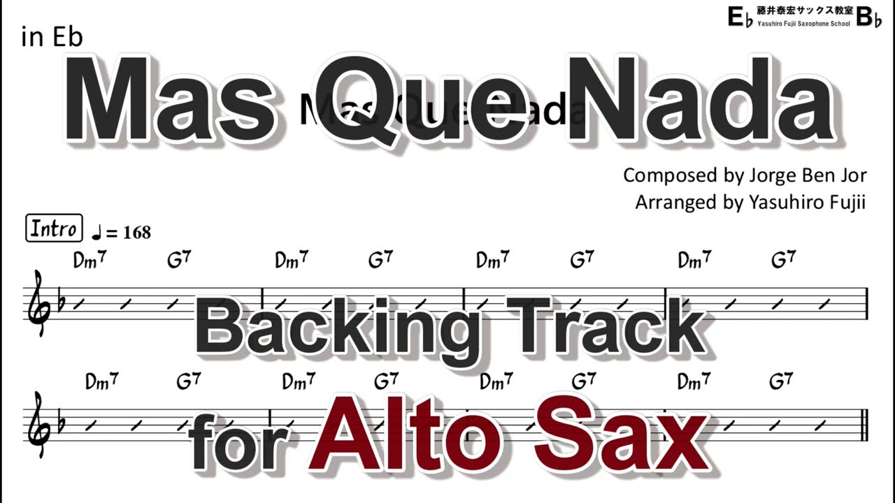 Mas Que Nada - Backing Track with Sheet Music for Alto Sax
